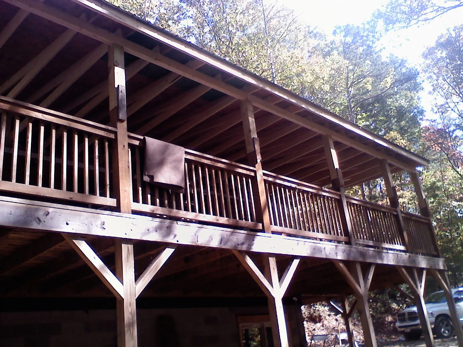 Timber framing under a new elevated porch and deck — Roof Leak Repair in Banning by Roofing Brothers